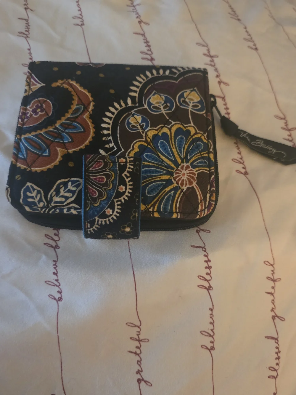 Vera Bradley Teal Or Brown Floral Paisley Wallets; Choose One-NEW!